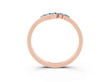 Rose gold Five-Stone Round Aquamarine Crossover Band with Prong Setting_21