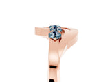 Rose gold Five-Stone Round Aquamarine Crossover Band with Prong Setting_23