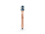 Rose gold Five-Stone Round Aquamarine Prong-Set Band_20