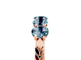 Rose gold Five-Stone Round Aquamarine Prong-Set Band_23