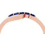 Rose gold Five-Stone Round Blue Sapphire Crossover Band with Prong Setting_22