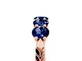 Rose gold Five-Stone Round Blue Sapphire Prong-Set Band_23