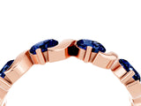 Rose gold Five-Stone Round Blue Sapphire Wave Band with Shared Prong Setting_10