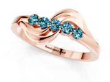 Rose gold Five-Stone Round Blue Topaz Crossover Band with Prong Setting_19