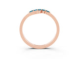 Rose gold Five-Stone Round Blue Topaz Crossover Band with Prong Setting_21