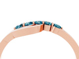 Rose gold Five-Stone Round Blue Topaz Crossover Band with Prong Setting_22