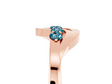 Rose gold Five-Stone Round Blue Topaz Crossover Band with Prong Setting_23