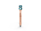 Rose gold Five-Stone Round Blue Topaz Prong-Set Band_20