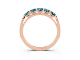 Rose gold Five-Stone Round Blue Topaz Prong-Set Band_21