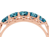 Rose gold Five-Stone Round Blue Topaz Prong-Set Band_22