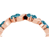 Rose gold Five-Stone Round Blue Topaz Wave Band with Shared Prong Setting_10