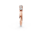 Rose gold Five-Stone Round Brilliant Diamond Prong Set White Gold Band_18