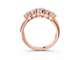 Rose gold Five-Stone Round Brilliant Diamond Prong Set White Gold Band_19