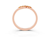 Rose gold Five-Stone Round Citrine Crossover Band with Prong Setting_21