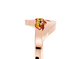 Rose gold Five-Stone Round Citrine Crossover Band with Prong Setting_23