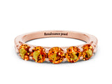 Rose gold Five-Stone Round Citrine Prong-Set Band_18