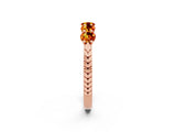 Rose gold Five-Stone Round Citrine Prong-Set Band_20
