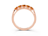 Rose gold Five-Stone Round Citrine Prong-Set Band_21
