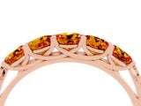 Rose gold Five-Stone Round Citrine Prong-Set Band_22