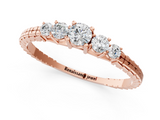 Rose gold Five-Stone Round Cut Diamond Prong Set Eternity Band_5