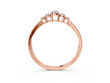 Rose gold Five-Stone Round Cut Diamond Prong Set Eternity Band_7