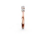 Rose gold Five-Stone Round Cut Diamond Prong-Set Half Eternity Band_6