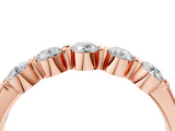 Rose gold Five-Stone Round Cut Diamond Prong-Set Half Eternity Band_8