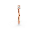 Rose gold Five-Stone Round Diamond Bezel Set White Gold Band_6