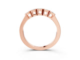 Rose gold Five-Stone Round Diamond Bezel Set White Gold Band_7