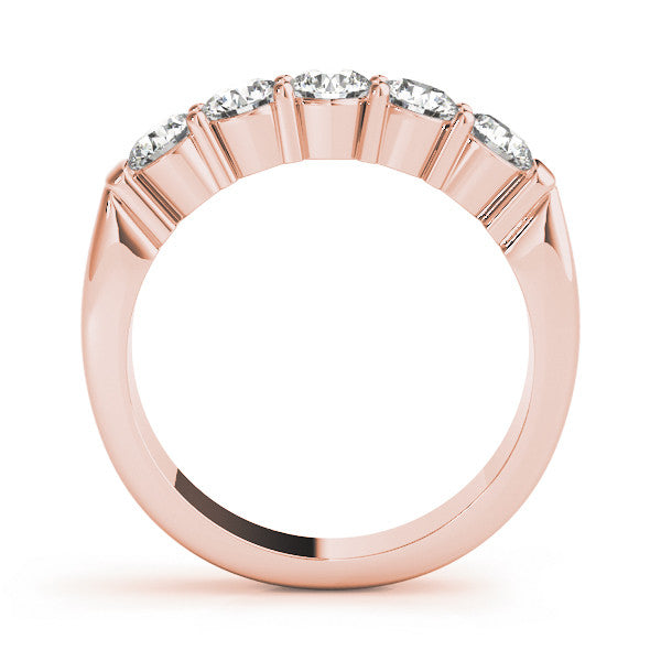 Rose gold Five-Stone Round Diamond Channel Band with Prong Setting 1