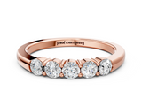 Rose gold Five-Stone Round Diamond Channel Set Band with Shared Prong Setting_4