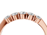 Rose gold Five-Stone Round Diamond Channel Set Band with Shared Prong Setting_8