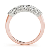 Rose gold Five-Stone Round Diamond Channel Set White Gold Band 1