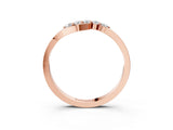 Rose gold Five-Stone Round Diamond Crossover Band with Prong Setting_24