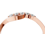 Rose gold Five-Stone Round Diamond Crossover Band with Prong Setting_25
