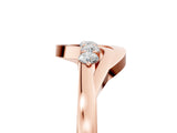 Rose gold Five-Stone Round Diamond Crossover Band with Prong Setting_26