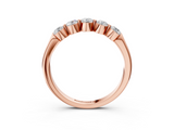 Rose gold Five-Stone Round Diamond Half-Eternity Band with Prong Setting_7