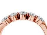 Rose gold Five-Stone Round Diamond Half-Eternity Band with Prong Setting_8