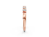 Rose gold Five-Stone Round Diamond Half-Eternity Bar-Set Ring_6