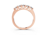 Rose gold Five-Stone Round Diamond Half-Eternity Bar-Set Ring_7