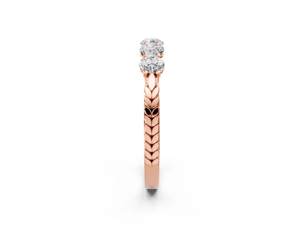 Rose gold Five-Stone Round Diamond Prong-Set Band