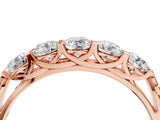 Rose gold Five-Stone Round Diamond Prong-Set Band_43