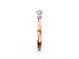 Rose gold Five-Stone Round Diamond Prong Set Half Eternity Band_21