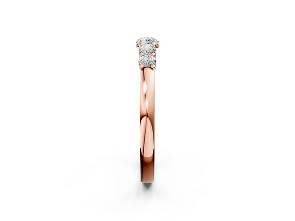 Rose gold Five-Stone Round Diamond Prong Set Half Eternity Band