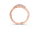 Rose gold Five-Stone Round Diamond Prong Set Half Eternity Band_22
