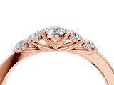 Rose gold Five-Stone Round Diamond Prong Set Half Eternity Band_23