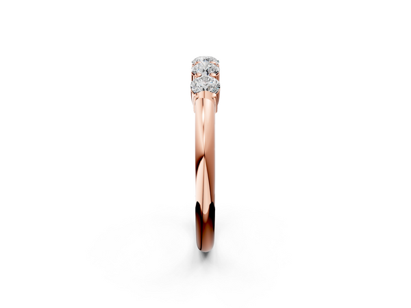 Rose gold Five-Stone Round Diamond Prong Set Half-Eternity Band