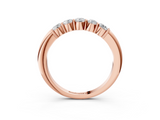 Rose gold Five-Stone Round Diamond Prong Set Half-Eternity Band_24