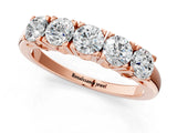 Rose gold Five-Stone Round Diamond Prong Set White Gold Band_3