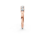 Rose gold Five-Stone Round Diamond Prong Set White Gold Band_4